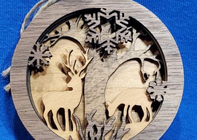 2 deer ornament