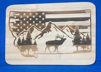 Elk + Flag Bamboo Board